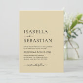 Invitation Mariage Simple Jaune Doux (Debout devant)