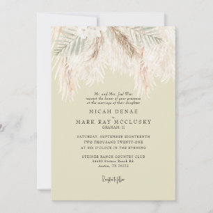 Invitation Mariage Simple Jaune Doux de la Pampa