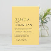 Invitation Mariage Simple Jaune Tige Dorée Clair (Debout devant)
