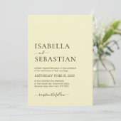 Invitation Mariage Simple Kaki Clair (Debout devant)
