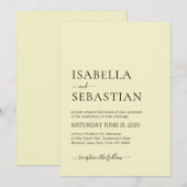 Invitation Mariage Simple Kaki Clair (Devant / Derrière)