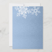 Invitation Mariage simple Lapin bleu Silver Winter Snowflake (Dos)