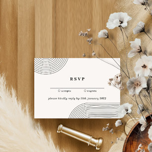 Invitation Mariage Simple Ligne Noire et Blanche Répondez S'i