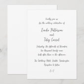 Invitation Mariage Simple Manuscrit Moderne (Devant / Derrière)