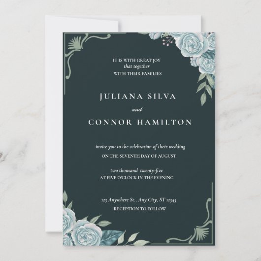 Invitation mariage simple, mariage monogramme classique, mon (Devant)