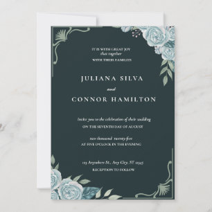 Invitation mariage simple, mariage monogramme classique, mon