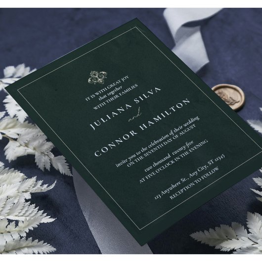 Invitation mariage simple, mariage monogramme classique, mon 