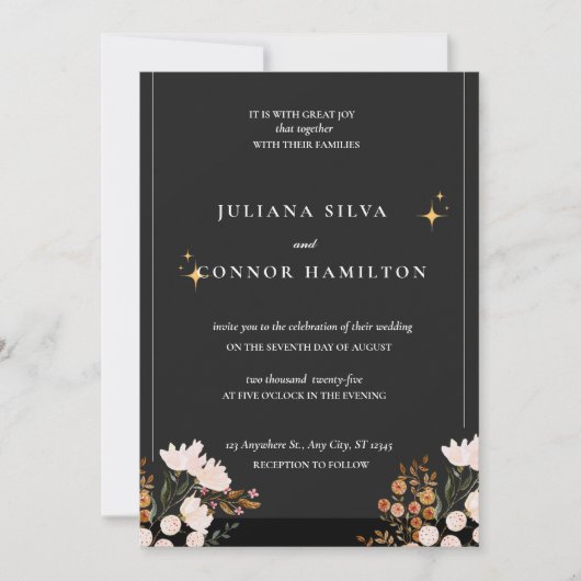 Invitation mariage simple, mariage monogramme classique, mon (Devant)