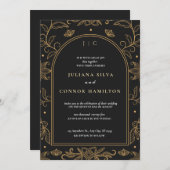 Invitation mariage simple, mariage monogramme classique, mon (Devant / Derrière)