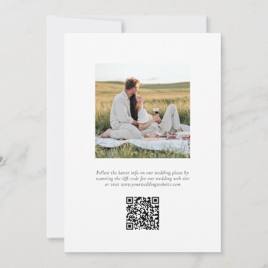 Invitation Mariage simple minimal élégant Enregistrer la cart (Dos)