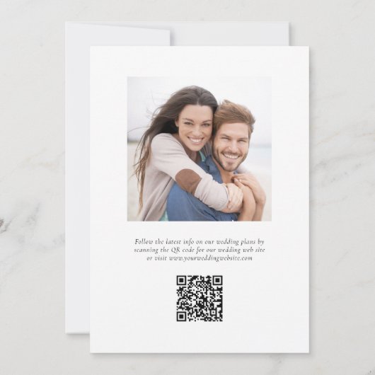 Invitation Mariage simple minimal élégant Enregistrer la cart (Dos)