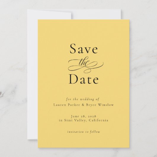 Invitation Mariage simple minimal élégant Enregistrer la date (Devant)