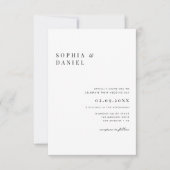 Invitation Mariage Simple Minimaliste Classique Noir Blanc Pe (Devant)