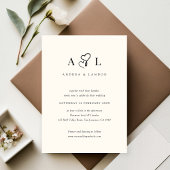 Invitation Mariage simple minimaliste double coeur