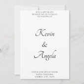 Invitation Mariage simple minimaliste élégant (Devant)