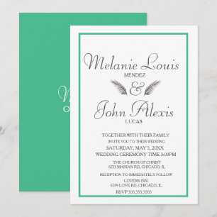 Invitation Mariage Simple Minimaliste Feuillage De Feuille Tr