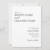Invitation Mariage simple minimaliste moderne (Devant)