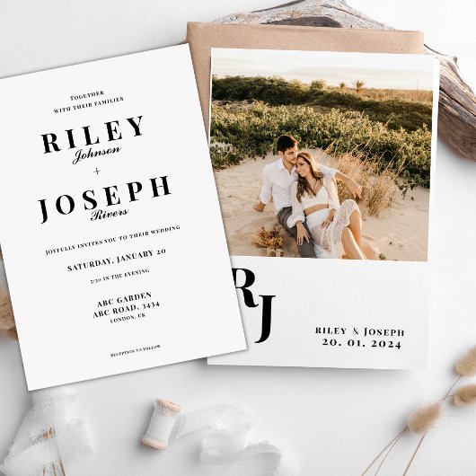 Invitation Mariage simple minimaliste moderne