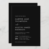 Invitation Mariage simple minimaliste moderne (Devant / Derrière)