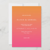 Invitation Mariage Simple Minimaliste Moderne Orange Rose (Devant)