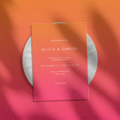 Invitation Mariage Simple Minimaliste Moderne Orange Rose