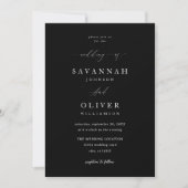 Invitation Mariage simple minimaliste - Noir (Devant)