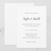 Invitation Mariage Simple Moderne (Devant / Derrière)