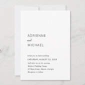 Invitation Mariage Simple Moderne (Devant)
