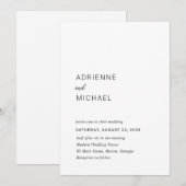 Invitation Mariage Simple Moderne (Devant / Derrière)
