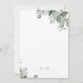 Invitation Mariage simple moderne à l'aquarelle eucalyptus (Dos)