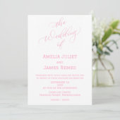 Invitation Mariage Simple Moderne au Lait de Fraise et Blanc (Debout devant)