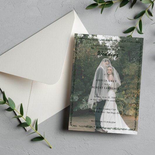 Invitation Mariage Simple Moderne avec Photos Tendance
