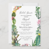 Invitation Mariage Simple Moderne Cactus Plante Succulente (Devant)
