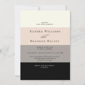 Invitation Mariage simple moderne de blocs de couleur (Devant)