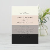 Invitation Mariage simple moderne de blocs de couleur (Debout devant)