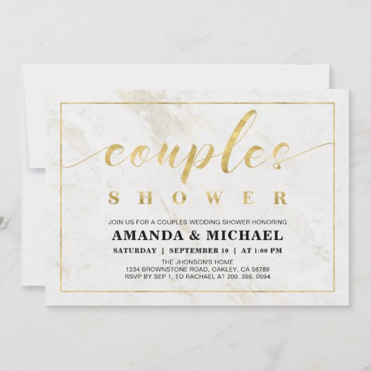 Invitation Mariage Simple Moderne de couples Shower (Devant)