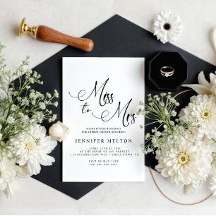 Invitation Mariage simple moderne de Mademoiselle à Madame