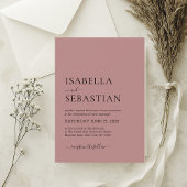 Invitation Mariage simple moderne Dusty Rose doux élégant