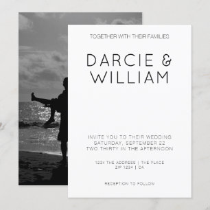Invitation Mariage simple moderne élégant photo personnalisée