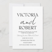 Invitation Mariage Simple Moderne Engagement Noir Blanc (Devant)