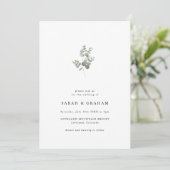 Invitation Mariage Simple Moderne Eucalyptus (Debout devant)