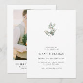 Invitation Mariage Simple Moderne Eucalyptus (Devant / Derrière)