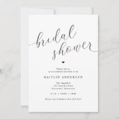 Invitation Mariage Simple Moderne Fête de Mariée (Devant)