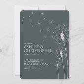 Invitation Mariage simple moderne gris ardoise (Devant)