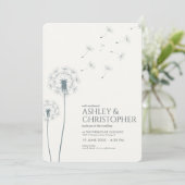 Invitation Mariage simple moderne gris ardoise (Debout devant)