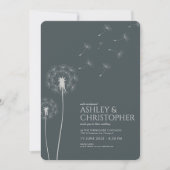 Invitation Mariage simple moderne gris ardoise (Devant)