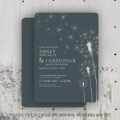 Invitation Mariage simple moderne gris ardoise