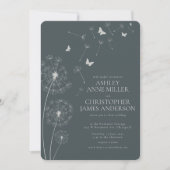 Invitation Mariage simple moderne gris ardoise (Devant)