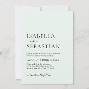 Invitation Mariage Simple Moderne Miel Rosée