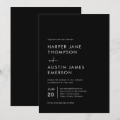 Invitation Mariage Simple Moderne Minimaliste (Devant / Derrière)